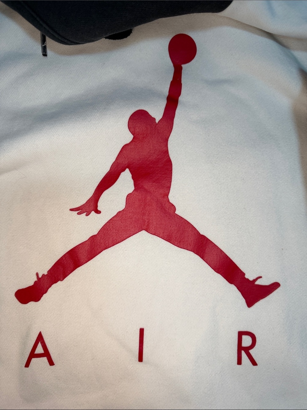 Jordan Men’s Brooklyn Fleece Pullover Hoodie in Black, White & Red Jumpman - Picture 8 of 8